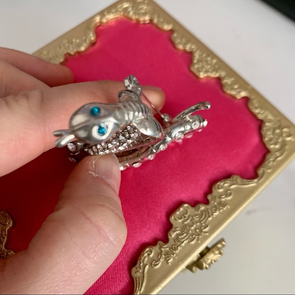 Silver Rhinestone Snake Cobra Brooch EUC - Picture 3 of 8